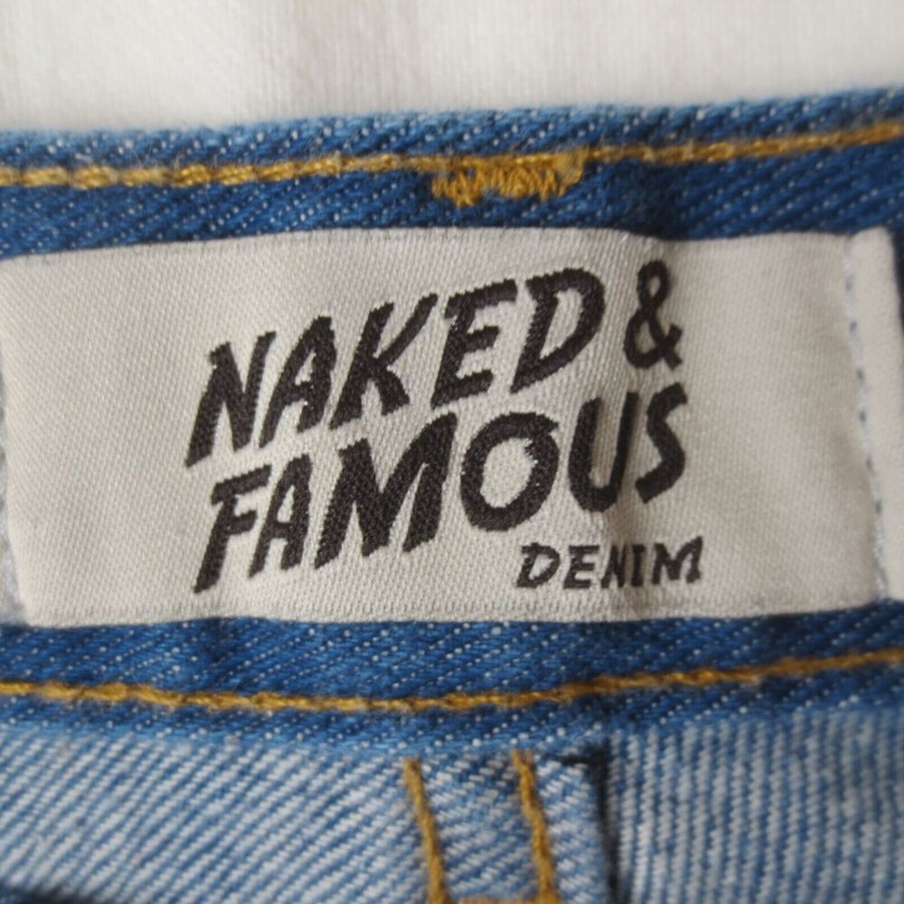Naked & Famous Jeans Womens 25 Island Blue Stretch Selvedge Max High Rise Denim - Picture 8 of 14